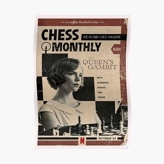 The Queen's Gambit Poster Chess Lover Gift Premium Matte Vertical Poster