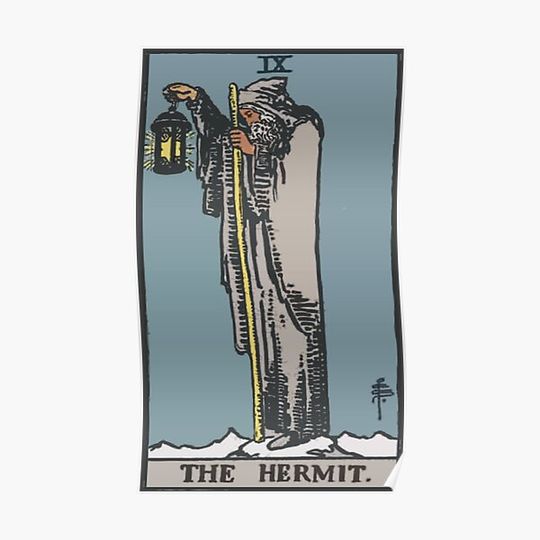 The Hermit Tarot Card Rider Waite Classic Premium Matte Vertical Poster