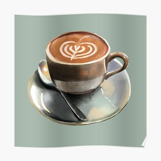 Latte Art Coffee Premium Matte Vertical Poster