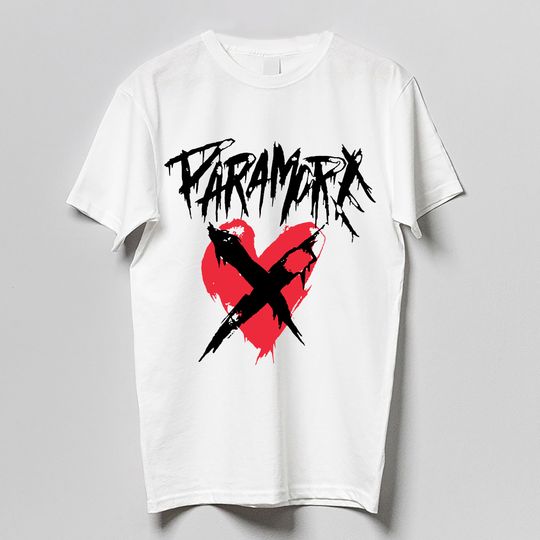 Retro Paramore Heart Shirt, Rock Band Shirt