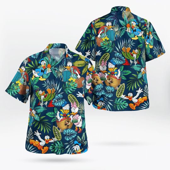 Walt Disney Donald Duck Tropical Hawaiian Shirt Aloha Shirt