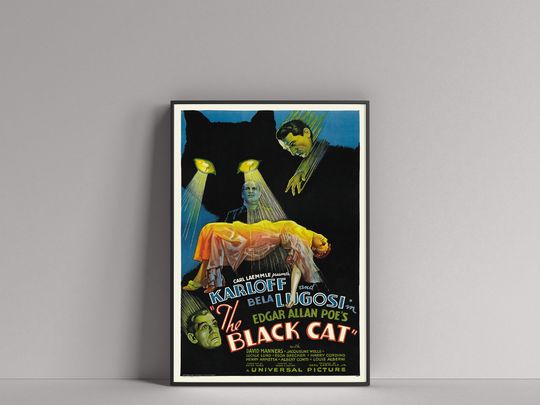 The Black Cat (1934) Movie Film POSTER (Boris Karloff, Bela Lugosi)