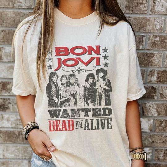 Bon Jovi T-Shirt, Oversized Shirt, Classic Rock,