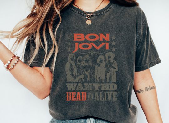 Comfort Colors Bon Jovi T-Shirt, Oversized Shirt, Classic Rock, Vintage