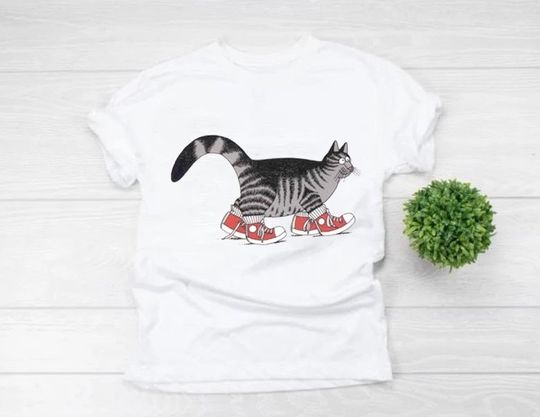 Kliban Cat In Sneakers T Shirt