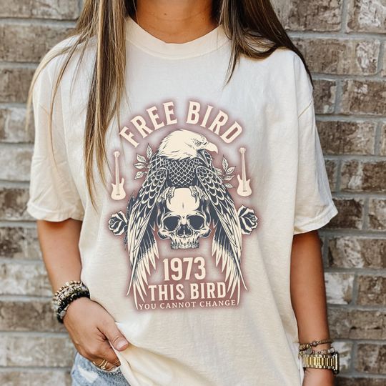 Comfort Colors Lynyrd Skynyrd T-Shirt, Oversized Shirt, Classic Rock, Vintage, Vintage T Shirt, Retro Vintage Shirt, Trendy Gifts, Free Bird