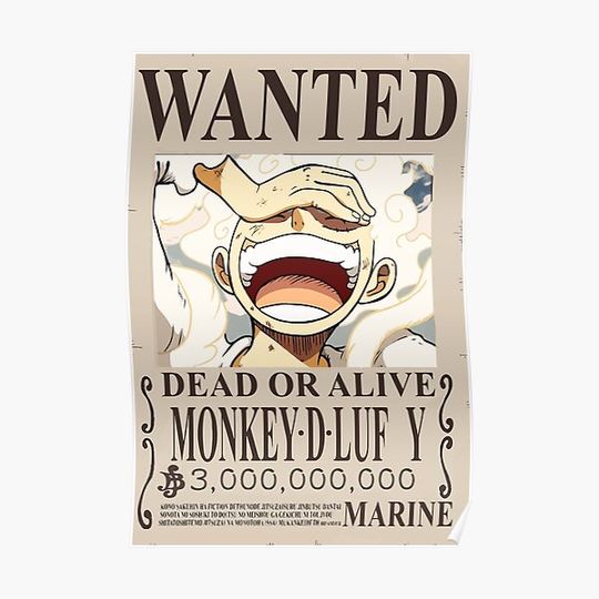 Luffy Gear 5 wanted poster "New wanted posters" Premium Matte Vertical Poster