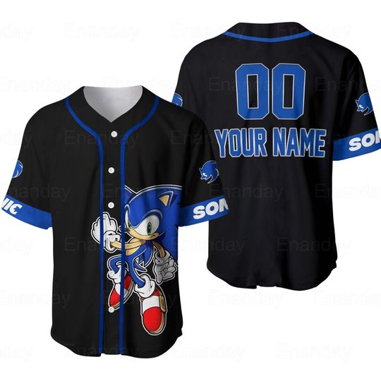 Sonic Baseball Jersey, Sonic The Hedgehog, Personalized Sonic Baseball Shirt