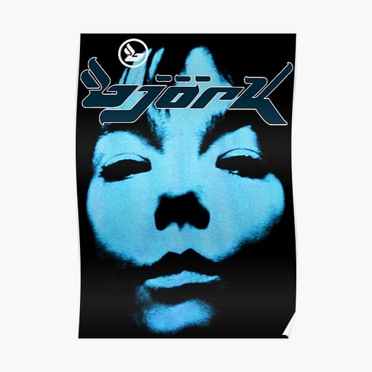Bjork Homogenic Vintage Face Logo (Blue) Premium Matte Vertical Poster