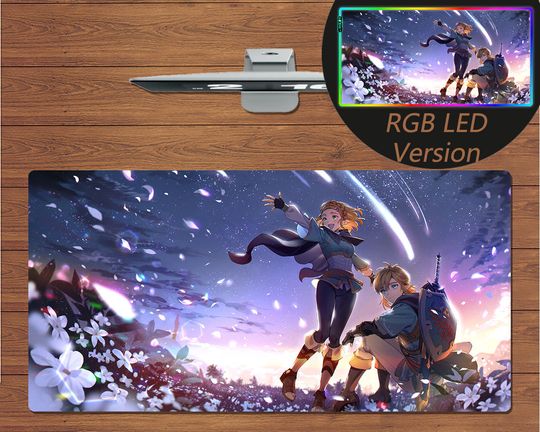 Anime The Legend of Zelda Tears of the Kingdom RGB LED Large Mouse Pad Mat Desk