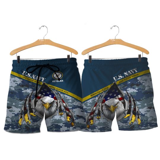 Us navy 3d all over printed short