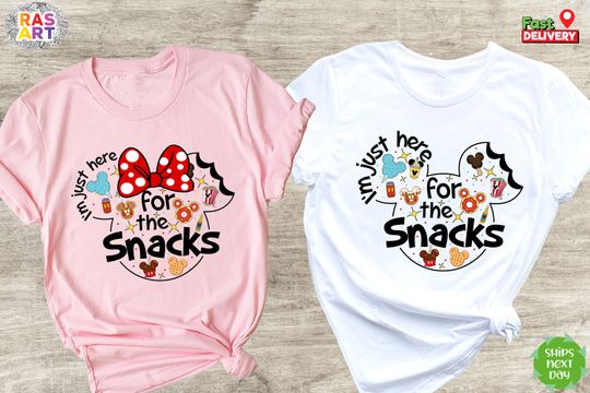 Disney Snacks Shirt, I am Just Here for the Snacks Shirt, Mickey Snacks Shirt, Minnie Snacks Shirt
