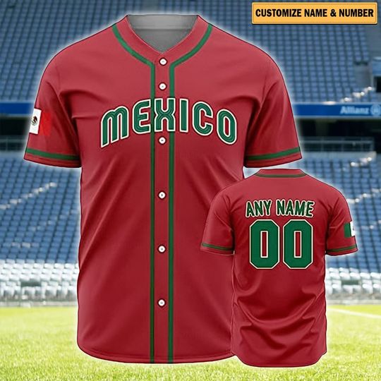 Custom 2023 Mexico World Baseball Jersey, Mexico Baseball Jersey Men