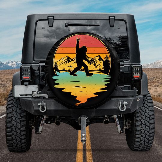 Bigfoot Mountain Hiking Spare Tire Cover, Father's Day Gift