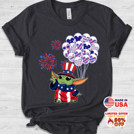 Baby Yoda Shirt, Disney 4th Of July Shirt, Independence Day Shirt, Disney Shirt