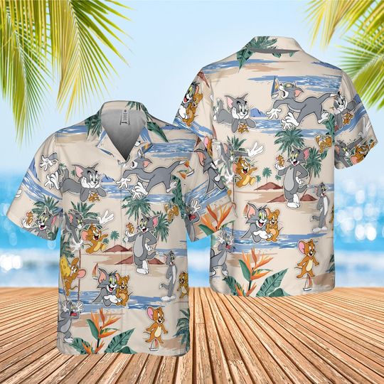 Tom And Jerry Hawaiian Shirt, Cartoon Hawaii Tee