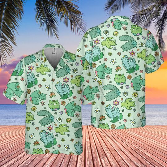 Cactus Cat Hawaiian Shirt, Cactus  Hawaiian Shirt
