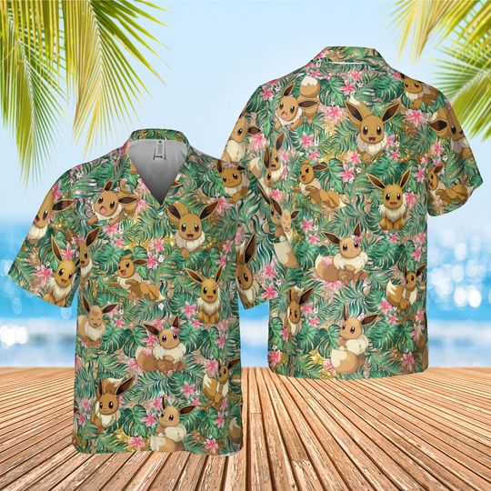 Eevee Hawaiian Shirt, Eevee Evolution Hawaiian Shirt