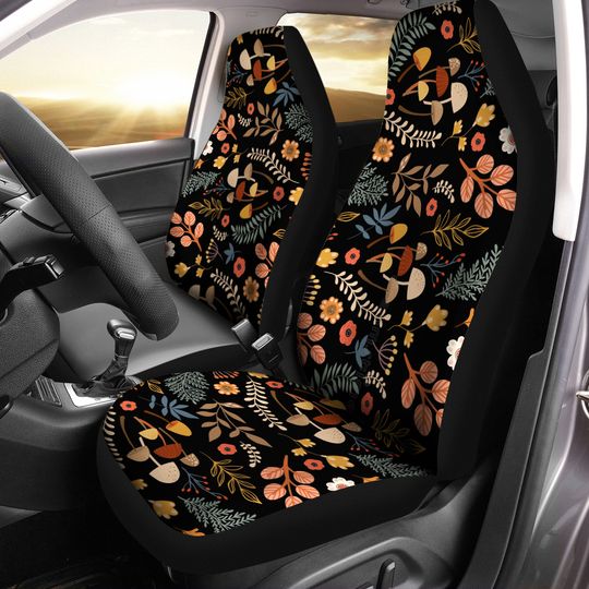 Cottagecore Mushroom Vintage Floral Seat Car Seat Covers