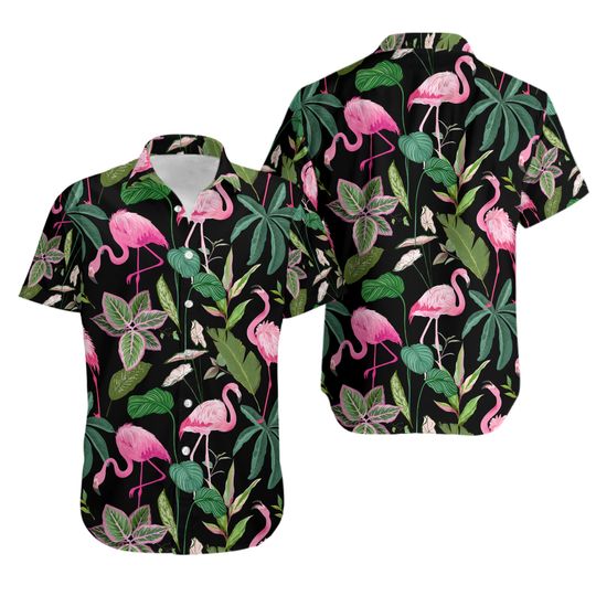 Flamingo Tropical Hawaiian Shirt, Flamingo Hawaiian Shirt
