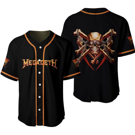 Megadeth Baseball Jersey, Music Custom Name Baseball Jersey Shirt