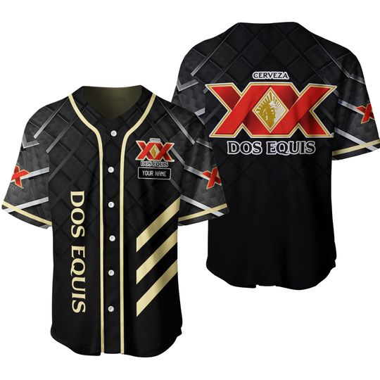Black Dos Equis personalized - Jersey baseball