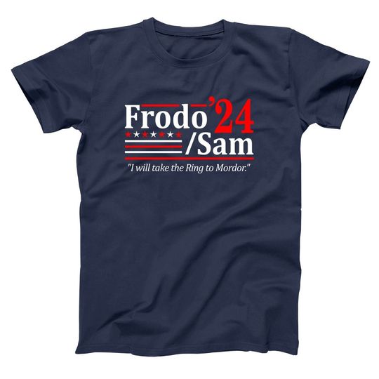 Frodo and Sam '24 - election funny hobbits humor tee - XS-6X - Soft Blend Adult Unisex Soft T-shirt