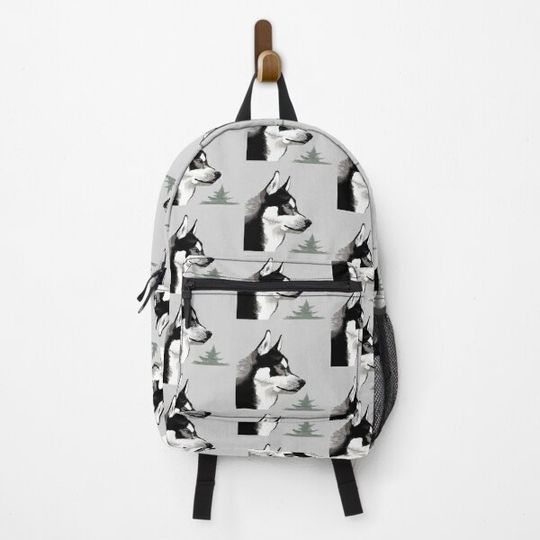 Siberian Husky Dog Artwork graphic design Backpack