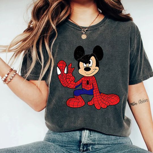 Spider-Man Mickey Ears Shirt, Mickey Marvel Shirt, Vintage Spiderman Shirt
