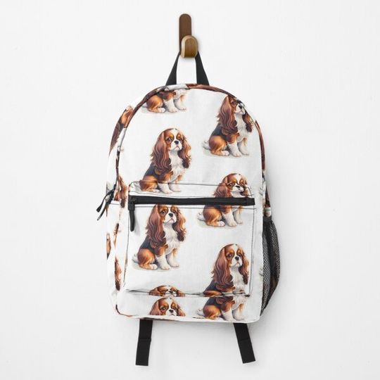 Adorable Cavalier King Charles Spaniel dog Backpack