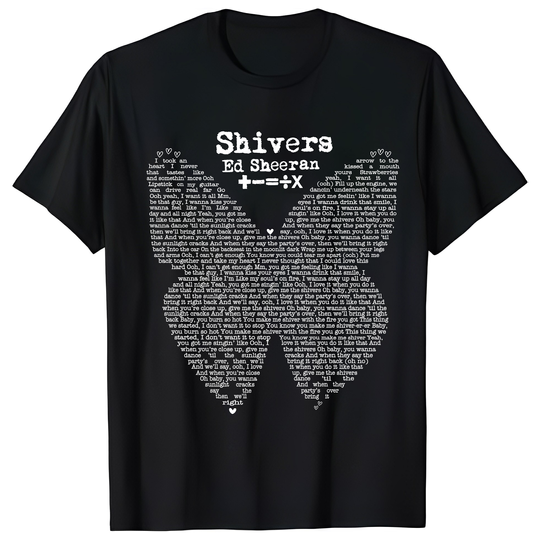 Shivers Shirt, Ed Shee 2023 Tour Shirt,The Mathletics Concert Shirt, Ed Shee Shivers Song Lyrics Love
