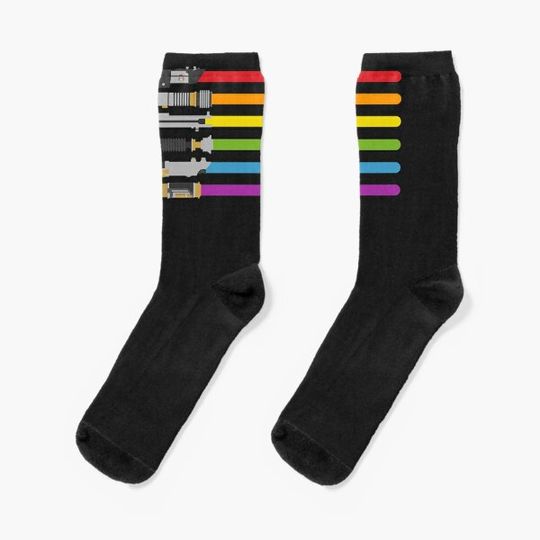 Lightsaber rainbow Socks
