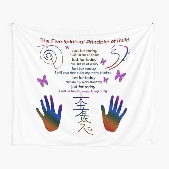 The 5 Principles of Reiki Tapestry