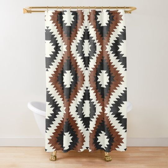 aztec neutrals - inkwell & brandywine Shower Curtain
