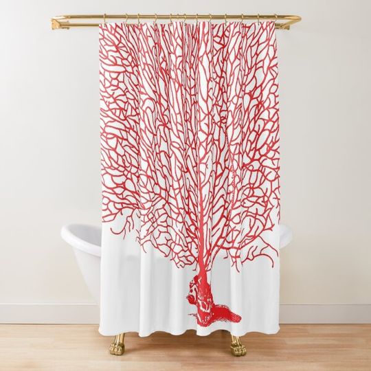Red Sea Fan Coral Shower Curtain