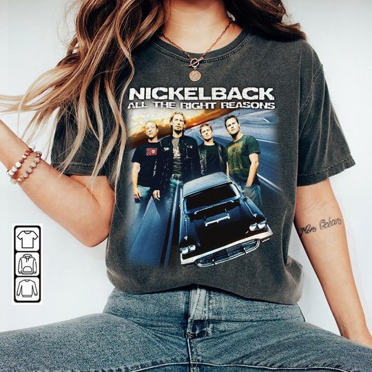 Nickelback Music Shirt,Vintage Get Rollin' Tour 2023 Tickets Album All the Right Reasons Shirt