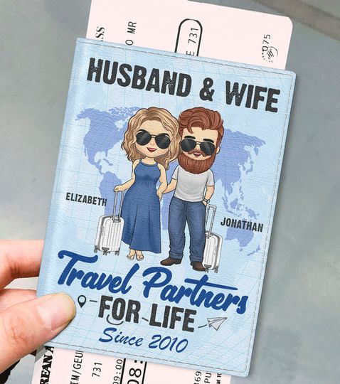 Life Is A Journey - Personalized Passport Cover, Passport Holder - Gift For Couples