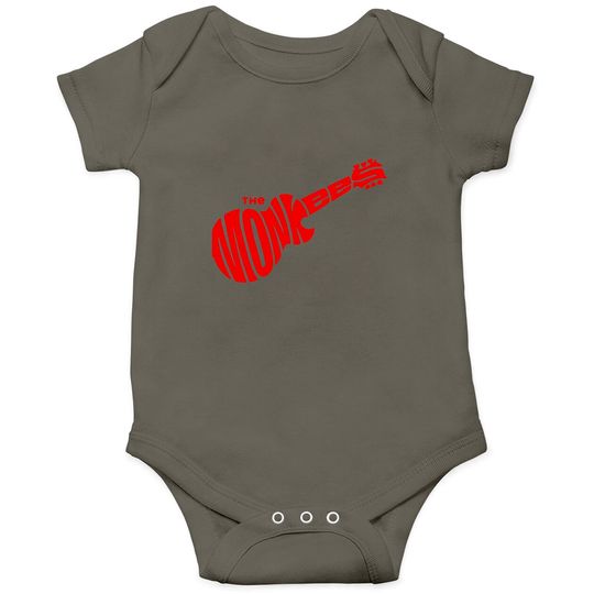The Monkees Classic Red Guitar Logo Onesies