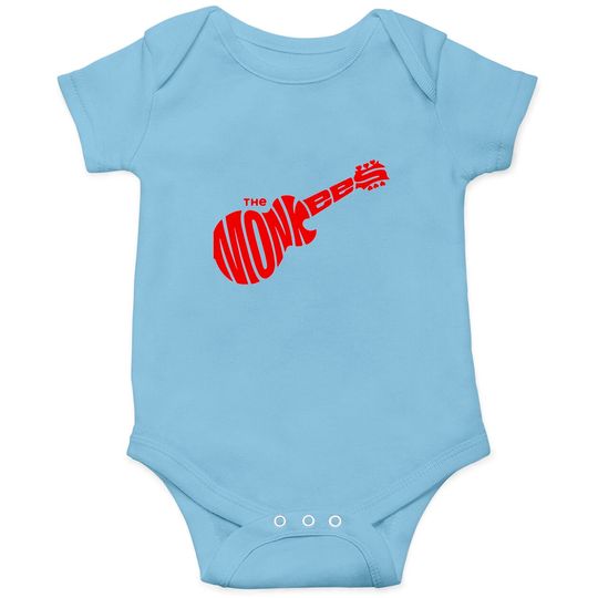 The Monkees Classic Red Guitar Logo Onesies