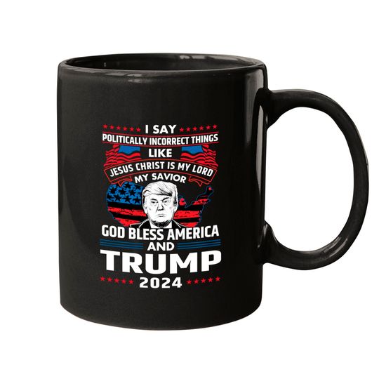 Donald Trump 2024 American Flag Vintage Mugs