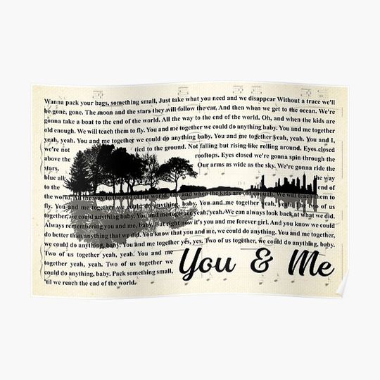 Guitar You And Me by Dave Matthews Lyrics Poster Premium Matte Vertical Poster