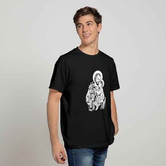 Saint Joseph holding jesus in his arm T-shirt