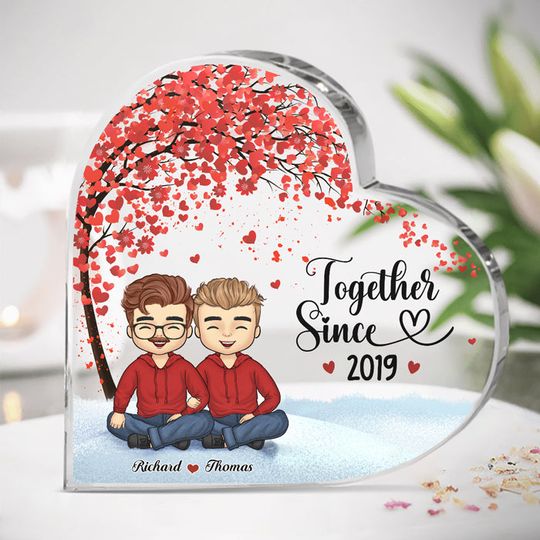 Since We've Been Together - Couple Personalized Custom Heart Shaped Acrylic Plaque