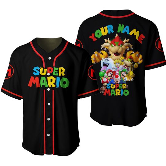 Super Mario Baseball Jersey, Mario Shirt, Mario Jersey Shirts, Game Day Shirts