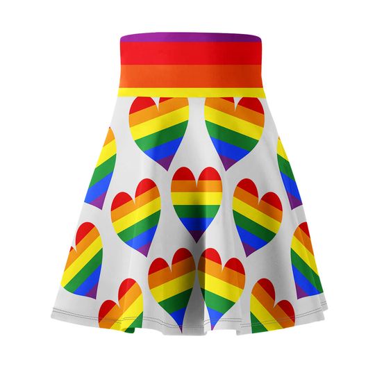 Rainbow Hearts Pride Women's Skater Skirt
