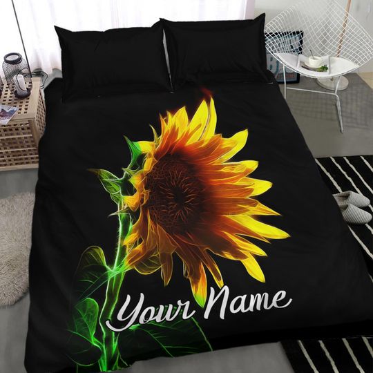 Sunflower Custom Name Bedding Set