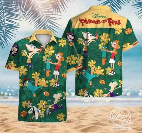 Phineas and Ferb Summer Hawaiian Shirt, Phineas and Ferb Hawaii Shirt