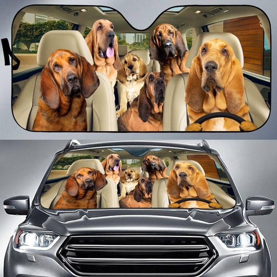 Bloodhound Car Sunshade, Bloodhound Car Sunshade, Dog Car Sunshade