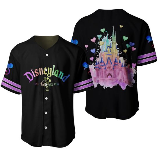Disneyland Magic Kingdom Rainbow Cartoon Baseball Jersey, Gift Christmas