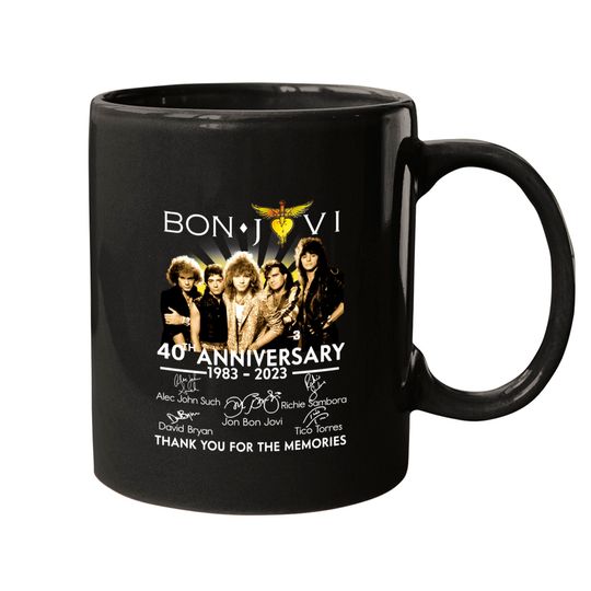 Bon Jovi 40th Anniversary 1983-2023 Signature Mugs